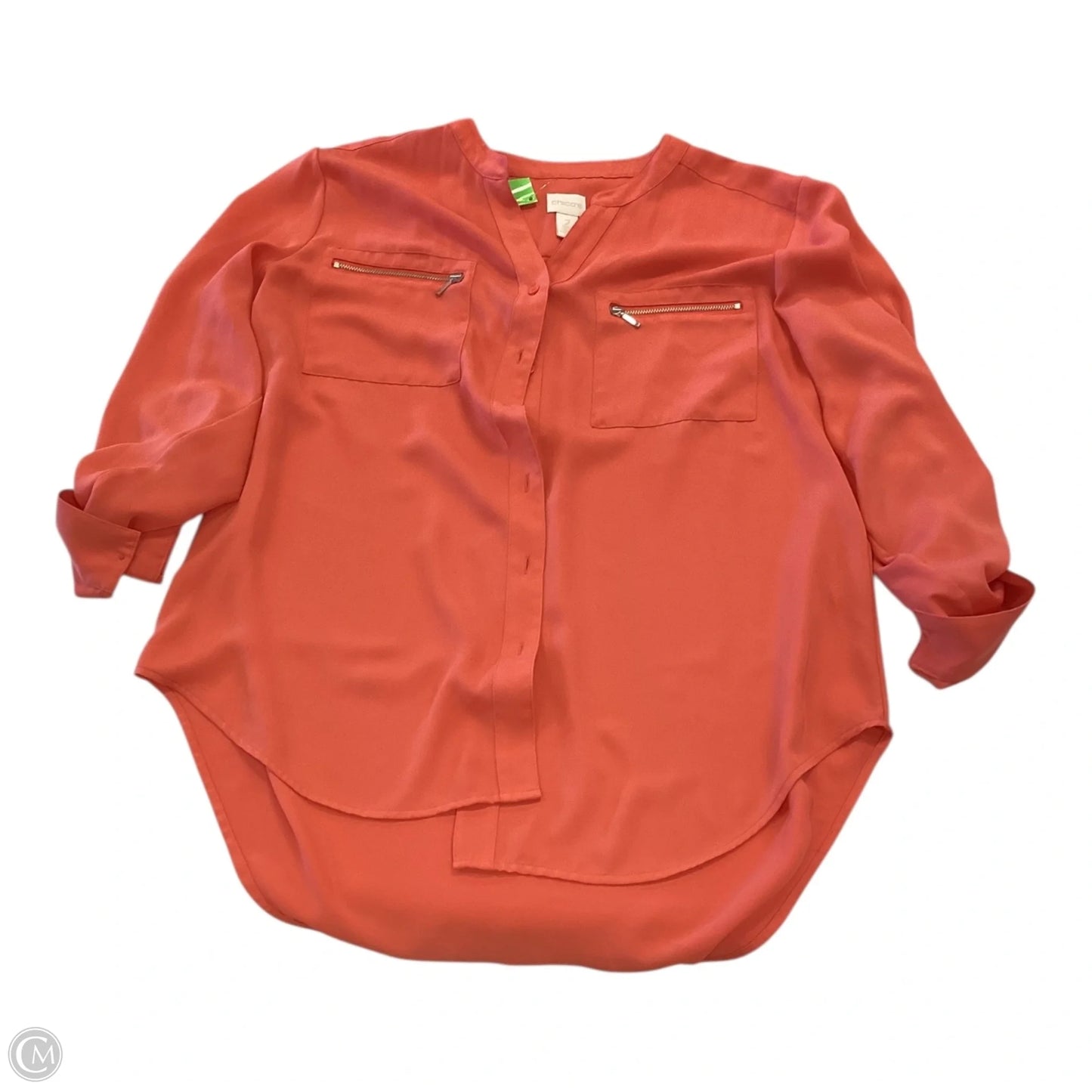 Top Long Sleeve By Chicos In Orange, Size: L