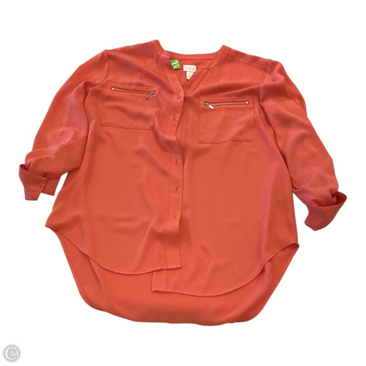Top Long Sleeve By Chicos In Orange, Size: L