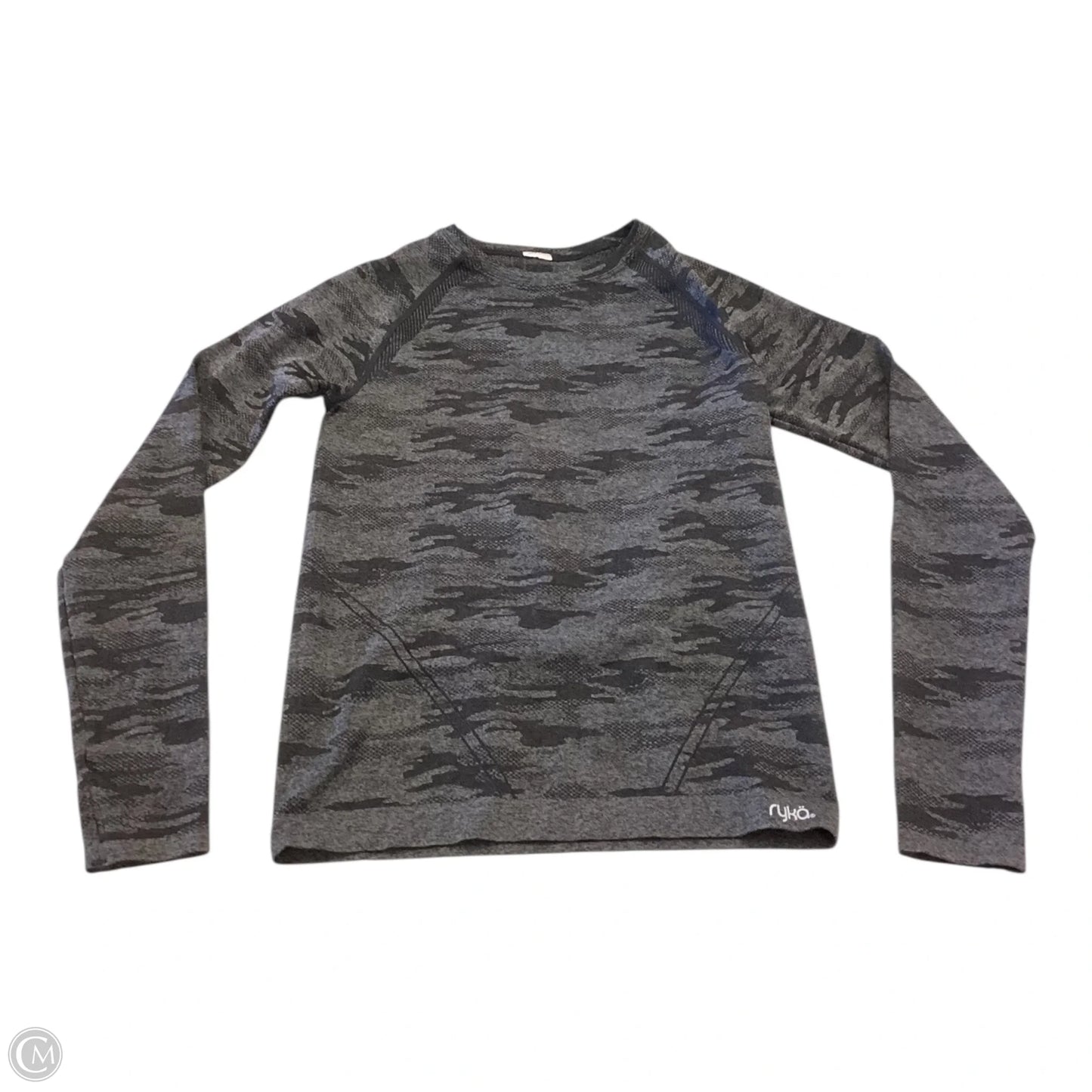 Athletic Top Long Sleeve Crewneck By Ryka In Black & Grey, Size: M