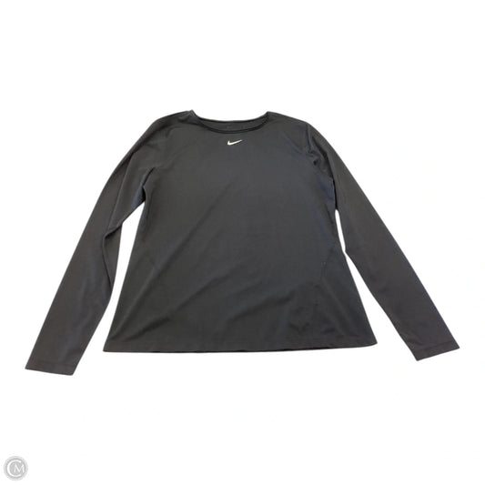 Athletic Top Long Sleeve Crewneck By Nike In Black, Size: L