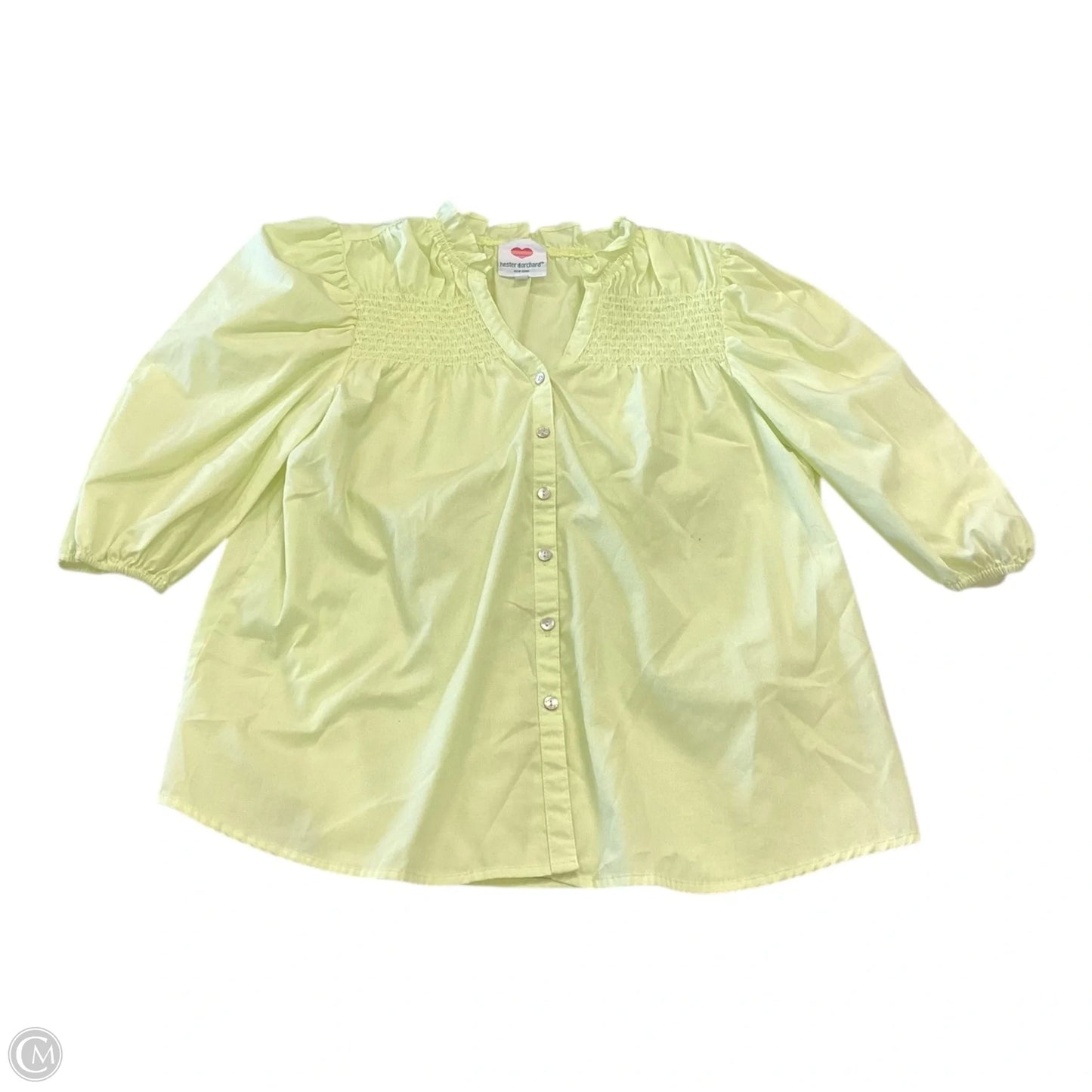 Top Short Sleeve By Cmc In Yellow, Size: M