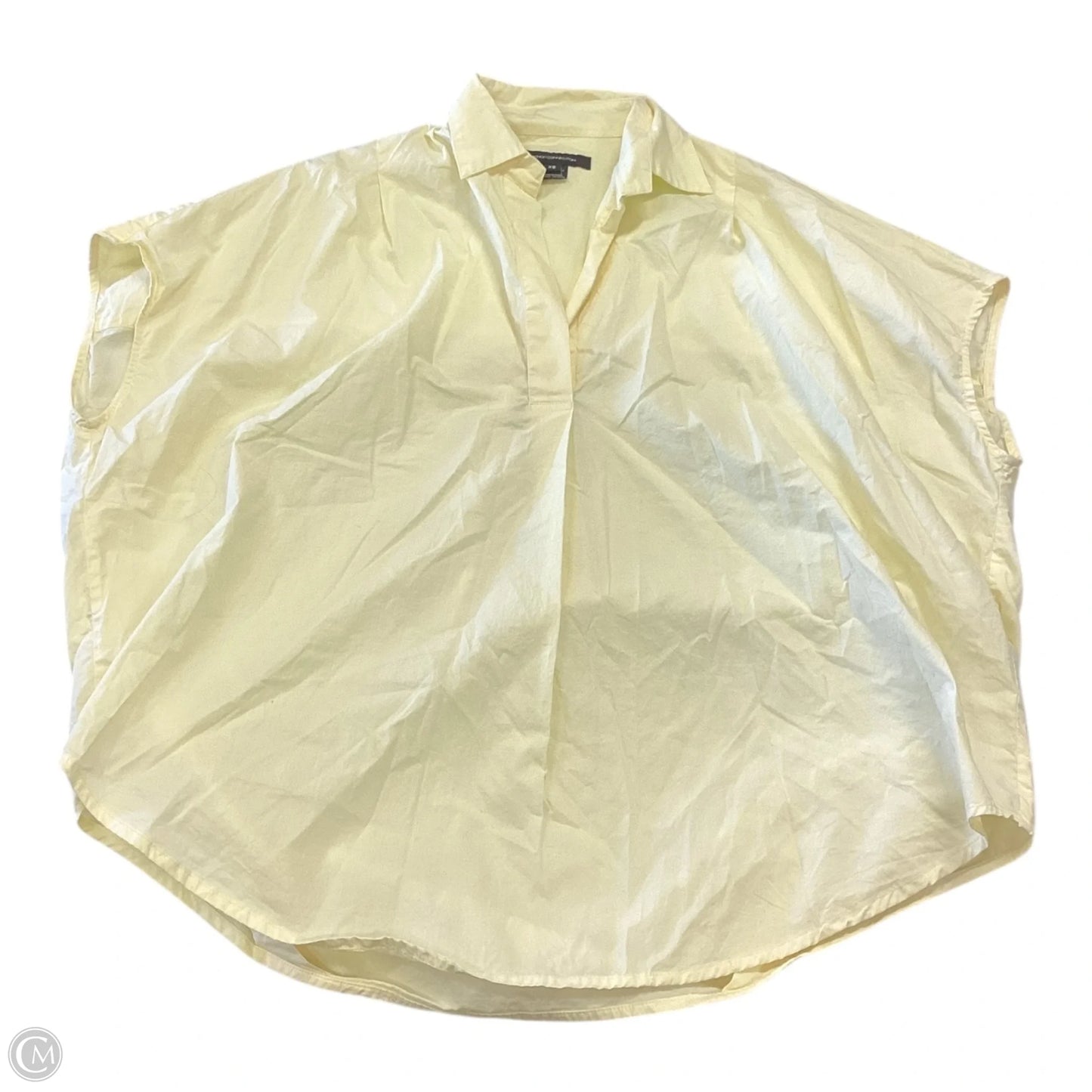 Top Short Sleeve By French Connection In Yellow, Size: Xs