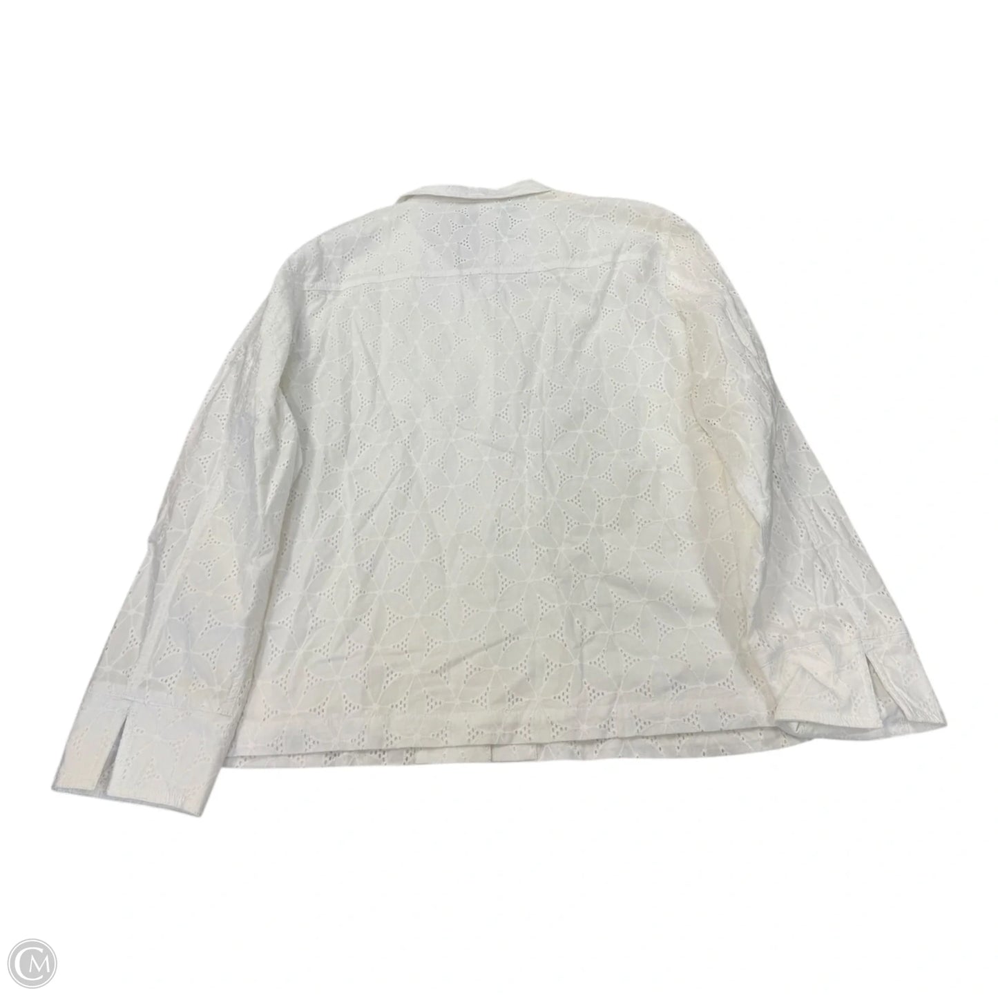 Jacket Shirt By Clothes Mentor In White, Size: Xl