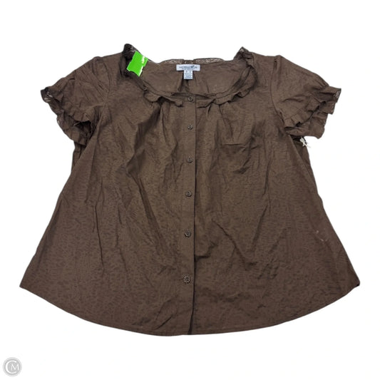 Top Short Sleeve By Caribbean Joe In Brown, Size: Xl