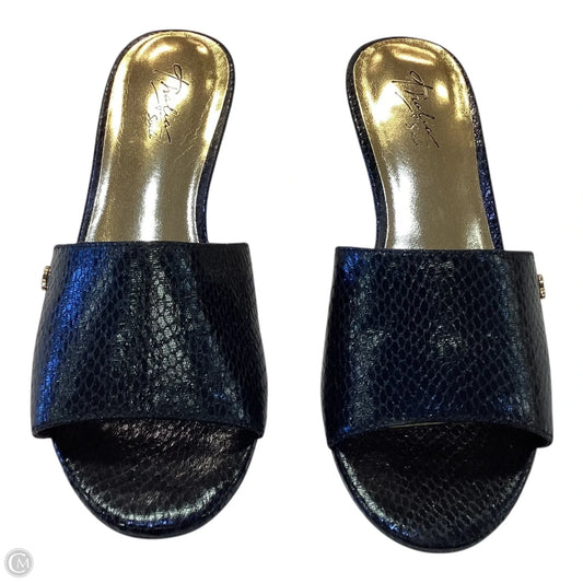 Shoes Heels Wedge By Thalia Sodi In Black & Gold, Size: 6.5