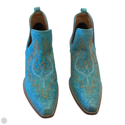 Boots Ankle Heels By Myra In Blue, Size: 10