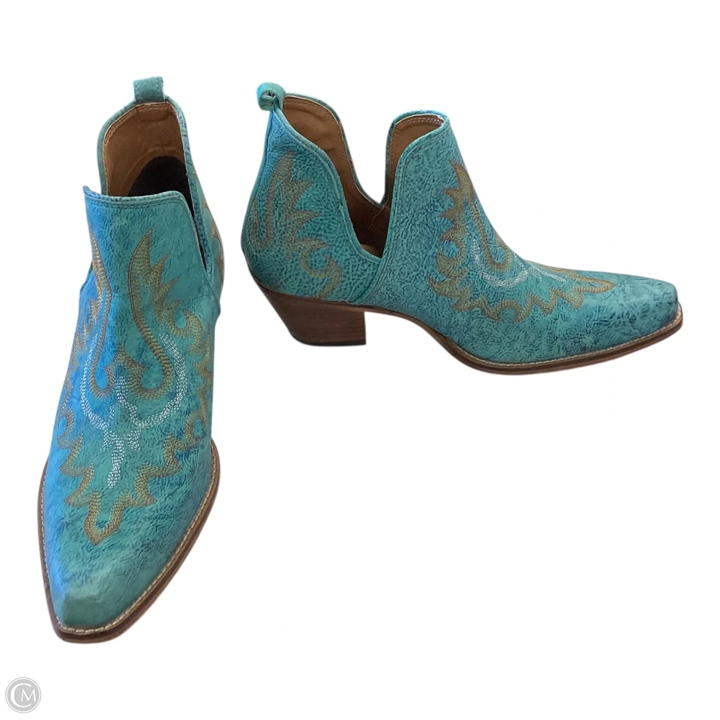 Boots Ankle Heels By Myra In Blue, Size: 10