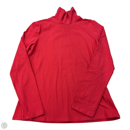 Top Long Sleeve By Boston Proper In Coral, Size: M