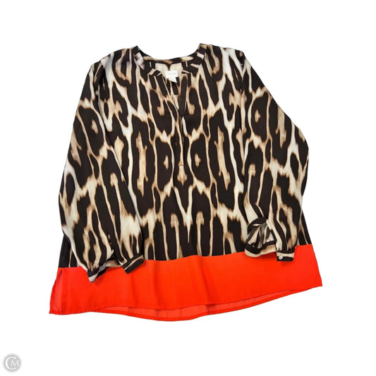 Top Long Sleeve By Chicos In Brown, Size: L