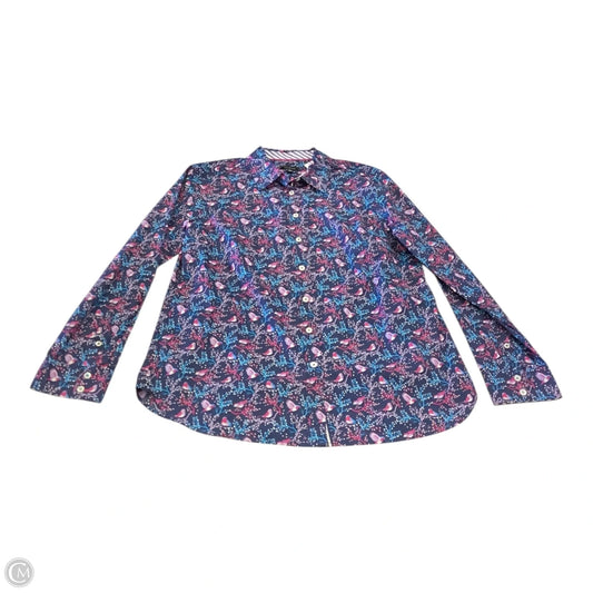 Top Long Sleeve By Talbots In Blue, Size: M