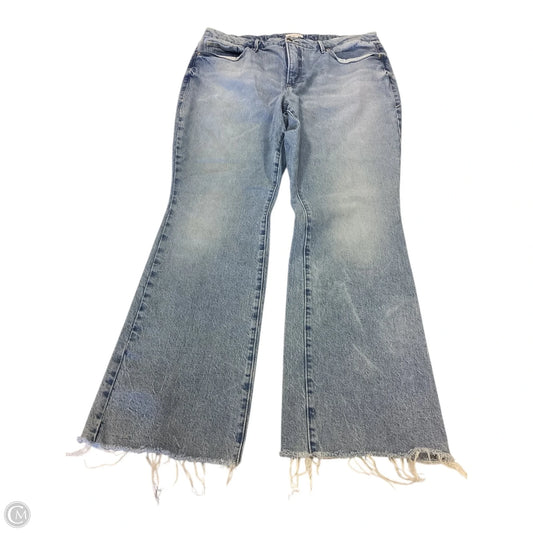 Jeans Flared By Good American In Blue Denim, Size: 16