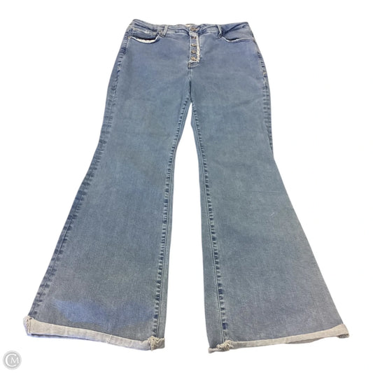 Jeans Flared By Good American In Blue Denim, Size: 16