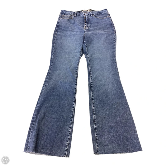 Jeans Flared By Good American In Blue Denim, Size: 18