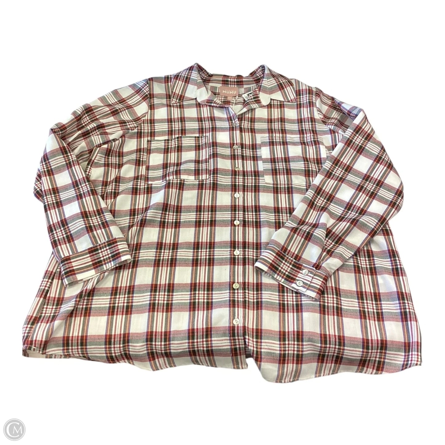 Top Long Sleeve By Show Me Your Mumu In Plaid Pattern, Size: Xxl