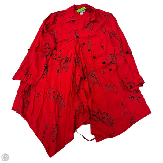 Tunic Long Sleeve By Soft Surroundings In Red, Size: Xl