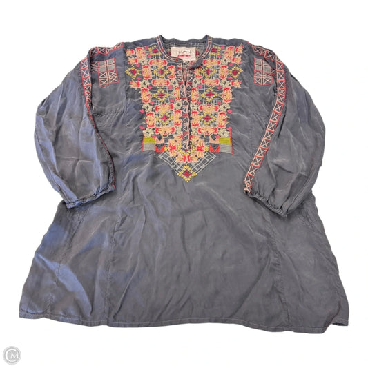Tunic Long Sleeve By Johnny Was In Grey, Size: S