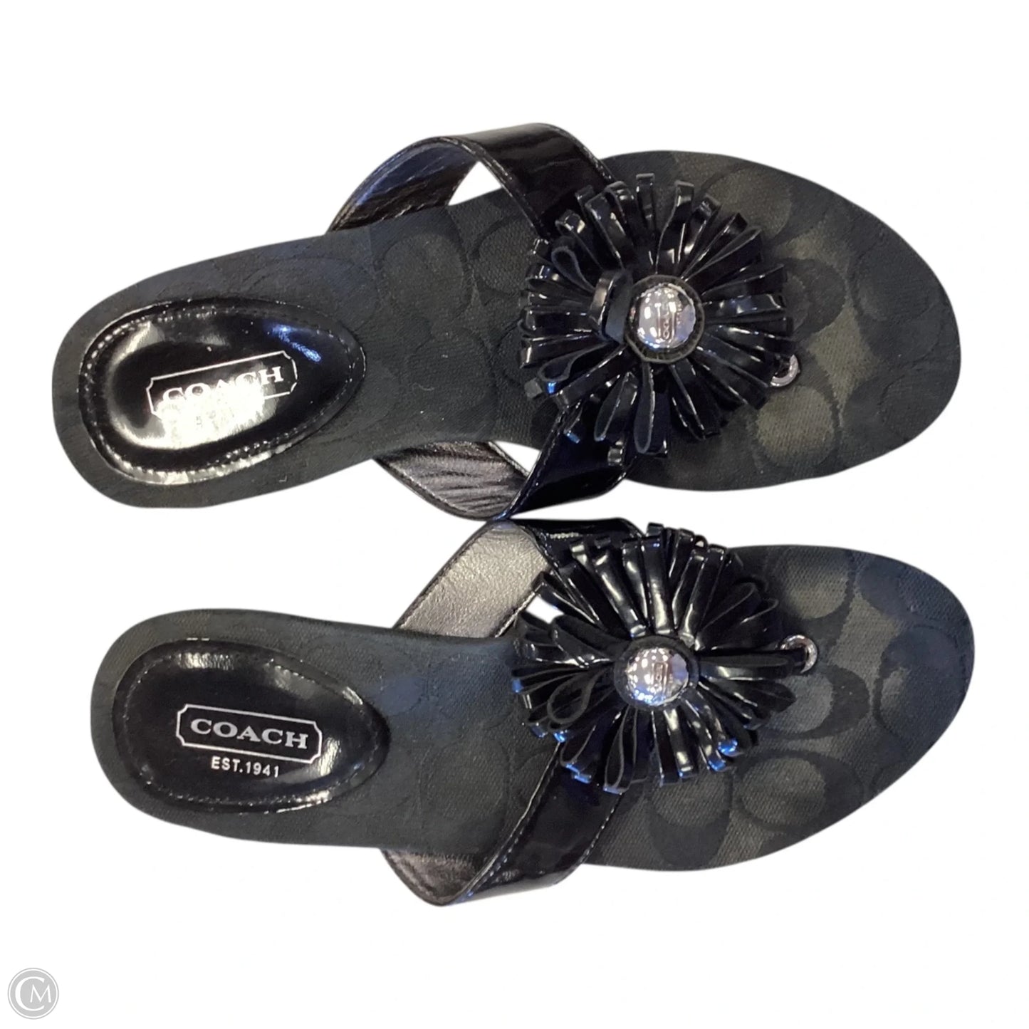 Sandals Designer By Coach In Black, Size: 5