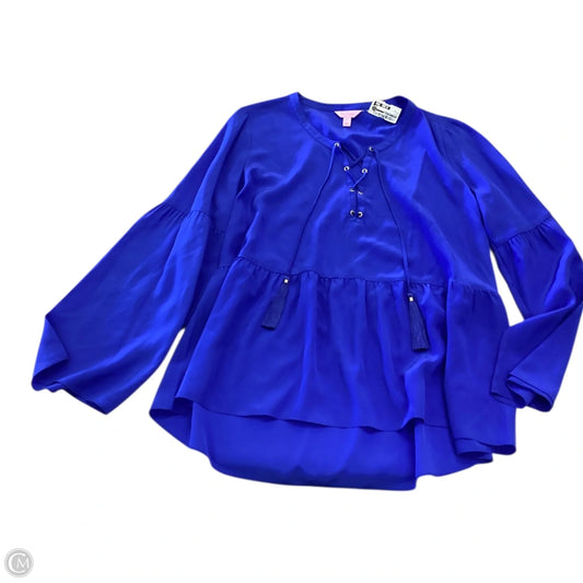 Blouse Designer By Lilly Pulitzer In Blue, Size: Xl