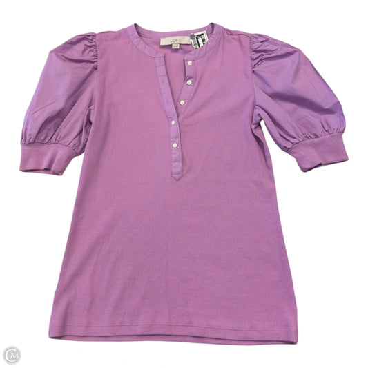 Top Short Sleeve By Loft In Purple, Size: Xs