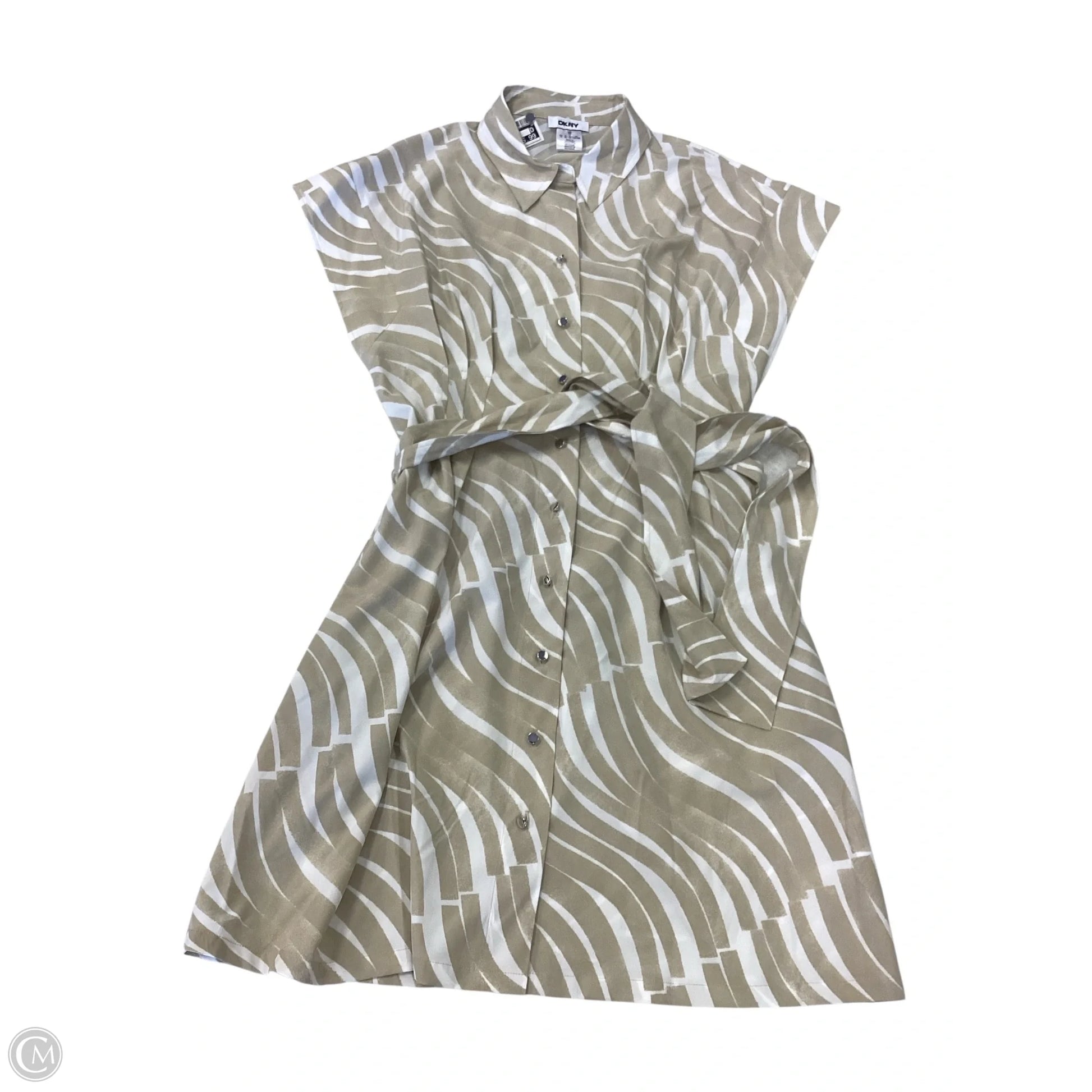 dkny casual dress DKNY Dress Women 4 White Sheath Mini Zipper Sleeveless Round Neck Casual Solid