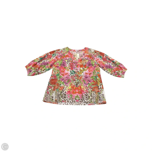 Blouse 3/4 Sleeve By Johnny Was In Multi-colored, Size: S