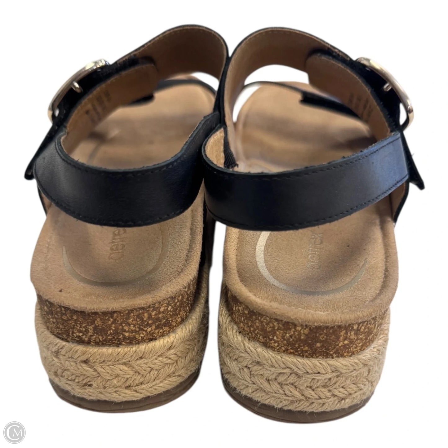Sandals Heels Block By Aetrex In Black, Size: 8.5