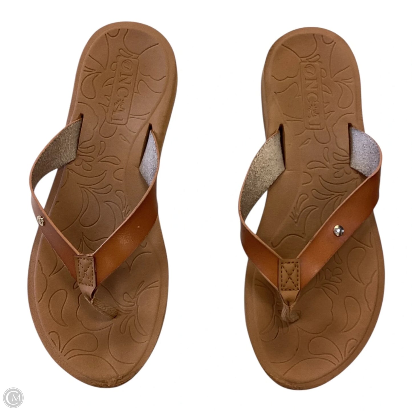 Sandals Flip Flops By Clothes Mentor In Tan, Size: 9.5