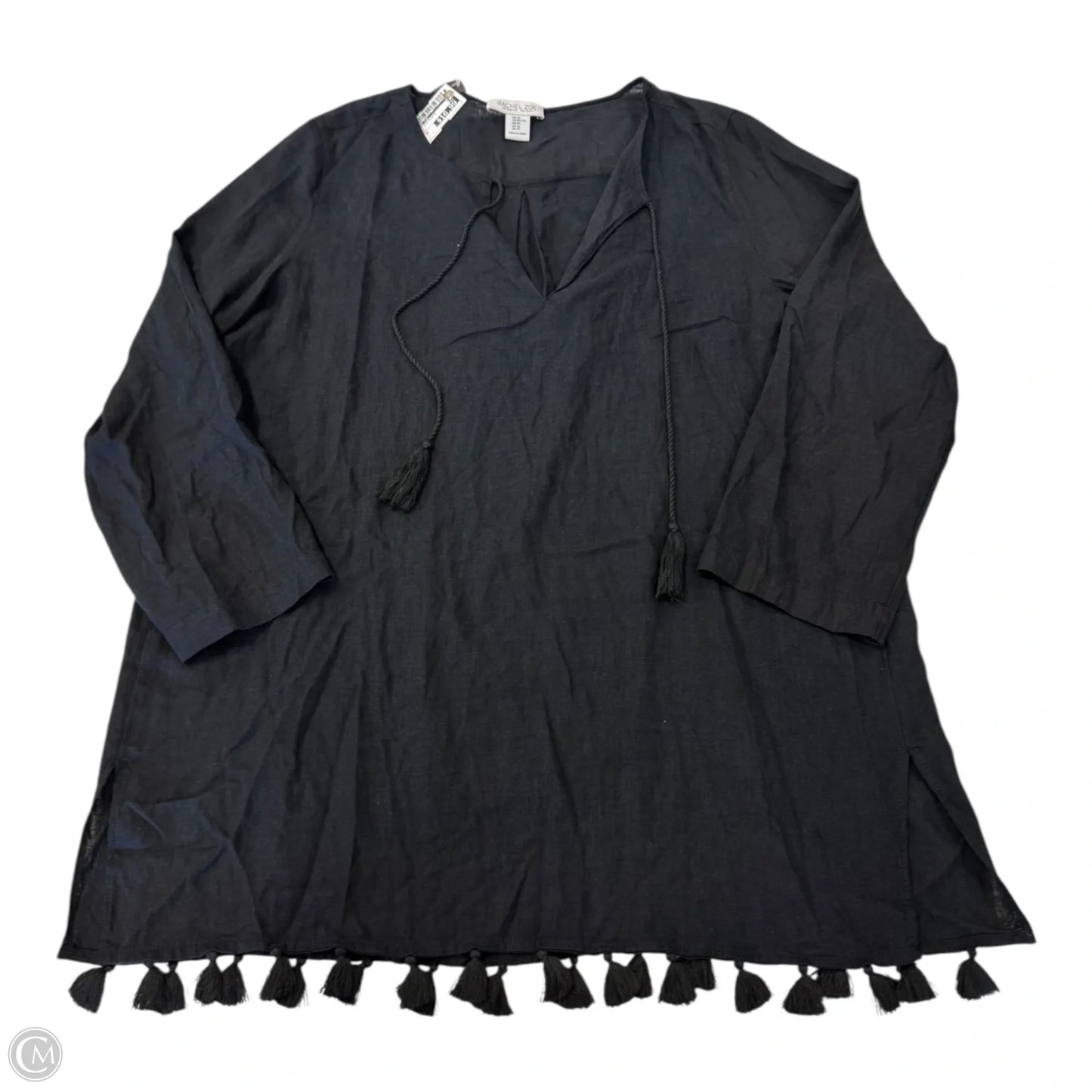 Tunic 3/4 Sleeve By Rachel Zoe In Black, Size: Xl