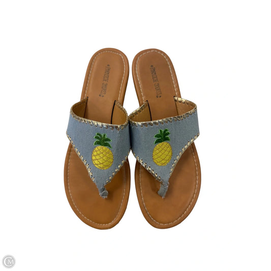 Sandals Flats By Clothes Mentor In Multi-colored, Size: 9