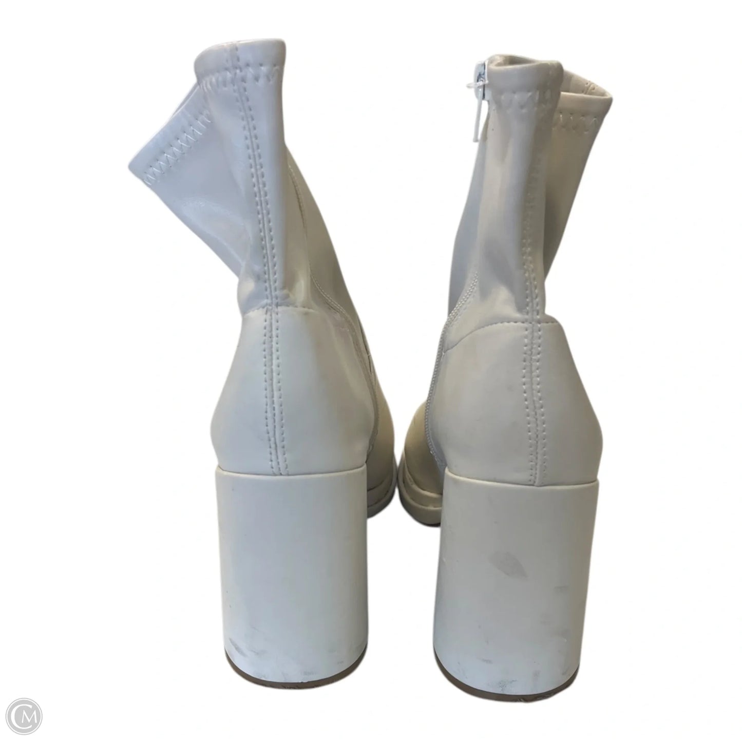 Boots Ankle Heels By Steve Madden In White, Size: 8.5
