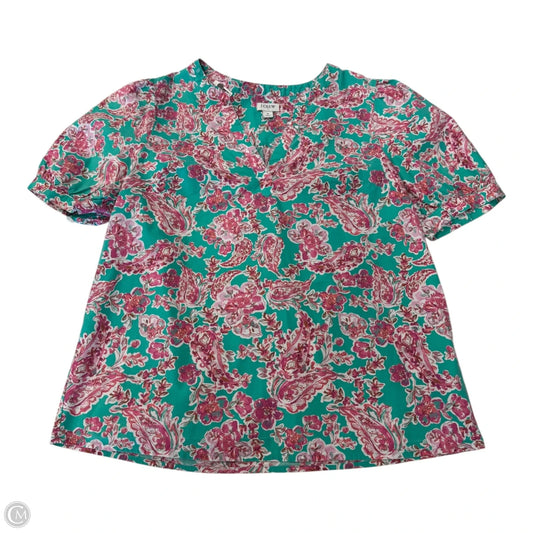 Blouse Short Sleeve By J. Crew In Multi-colored, Size: S