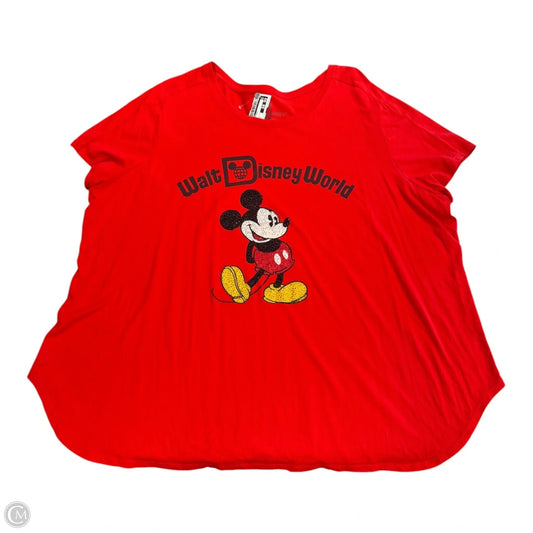 Top Short Sleeve Basic By Disney In Red, Size: 3x