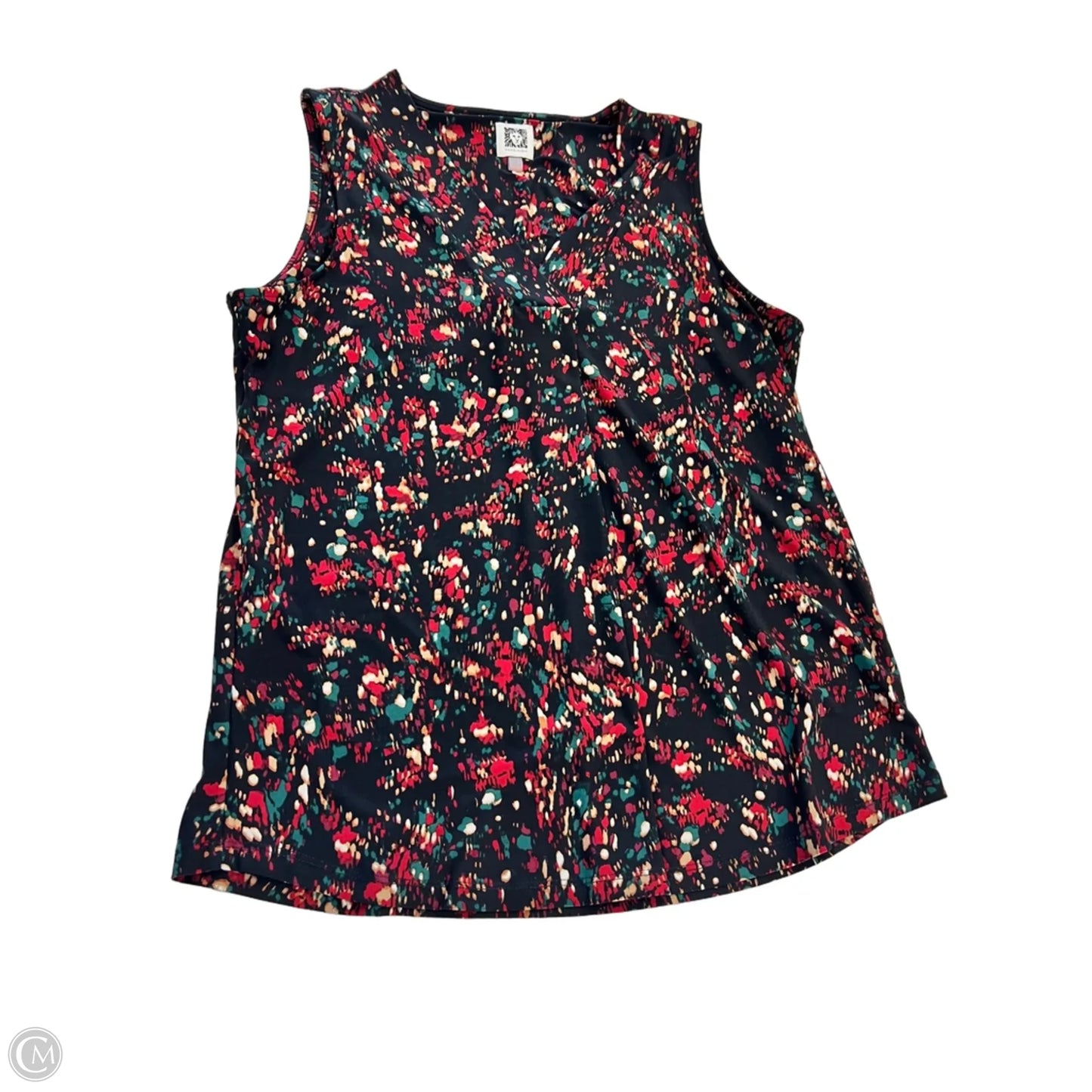 Top Sleeveless By Anne Klein In Black & Red, Size: S