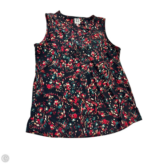 Top Sleeveless By Anne Klein In Black & Red, Size: S