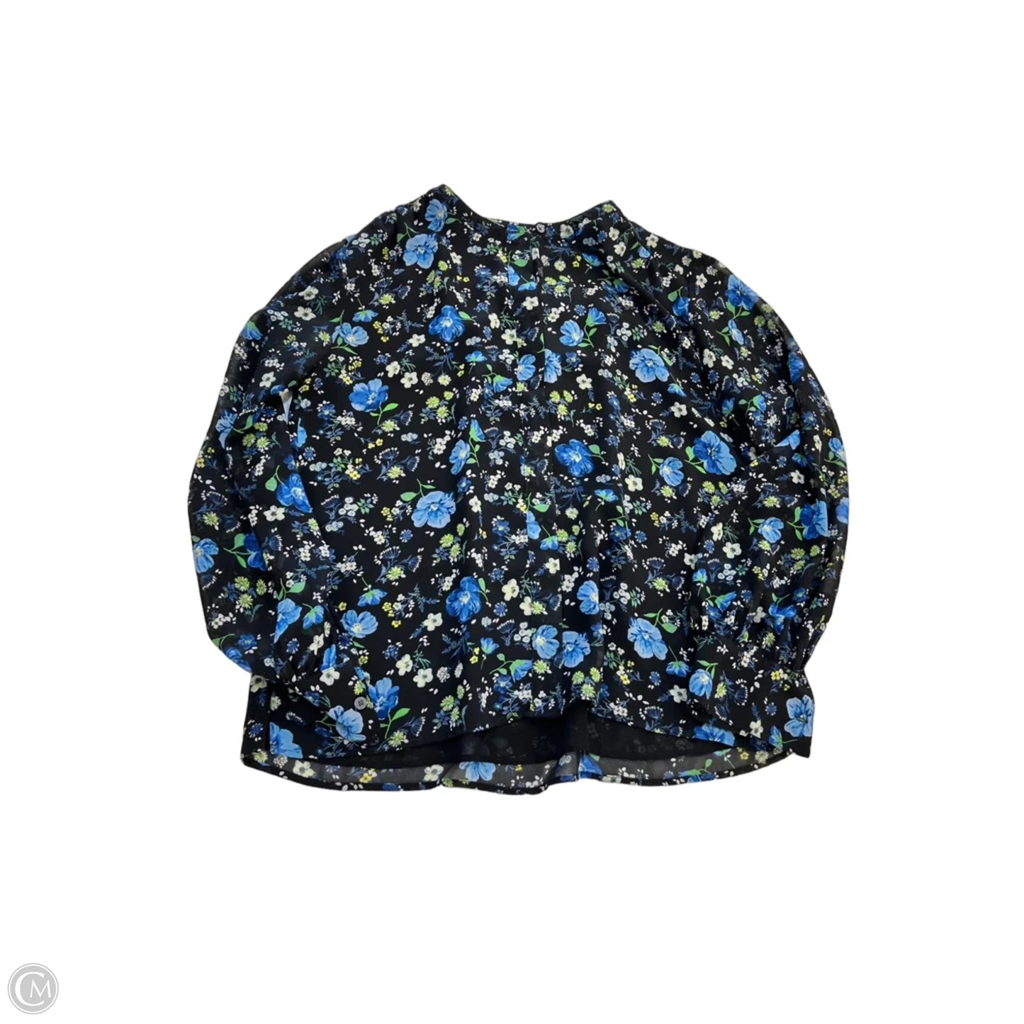 Top Long Sleeve By Banana Republic In Blue & Green, Size: S