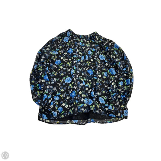 Top Long Sleeve By Banana Republic In Blue & Green, Size: S