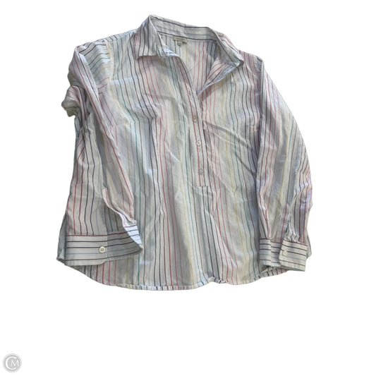 Top Long Sleeve By Talbots In Striped Pattern, Size: 1x