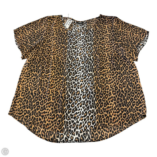 Blouse Short Sleeve By Premise In Animal Print, Size: 3x