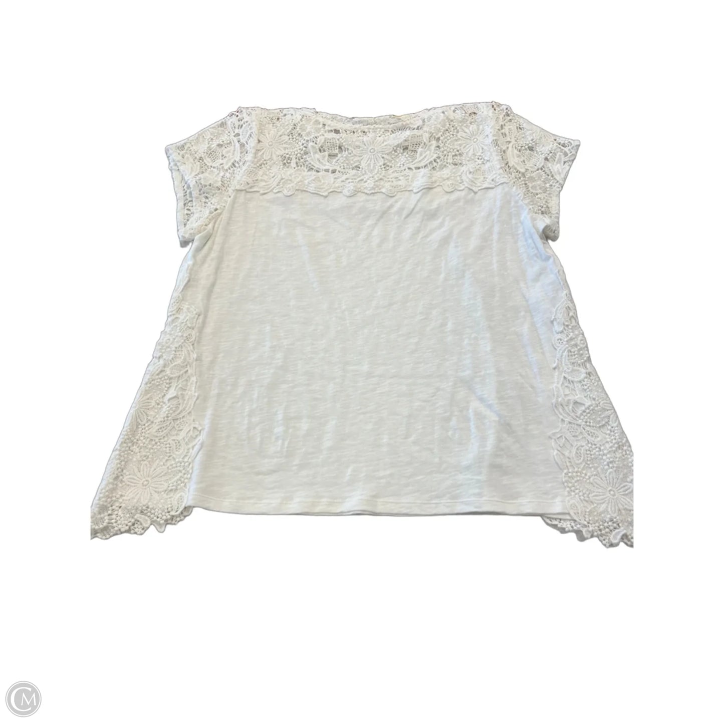 Top Short Sleeve By Clothes Mentor In White, Size: 1x