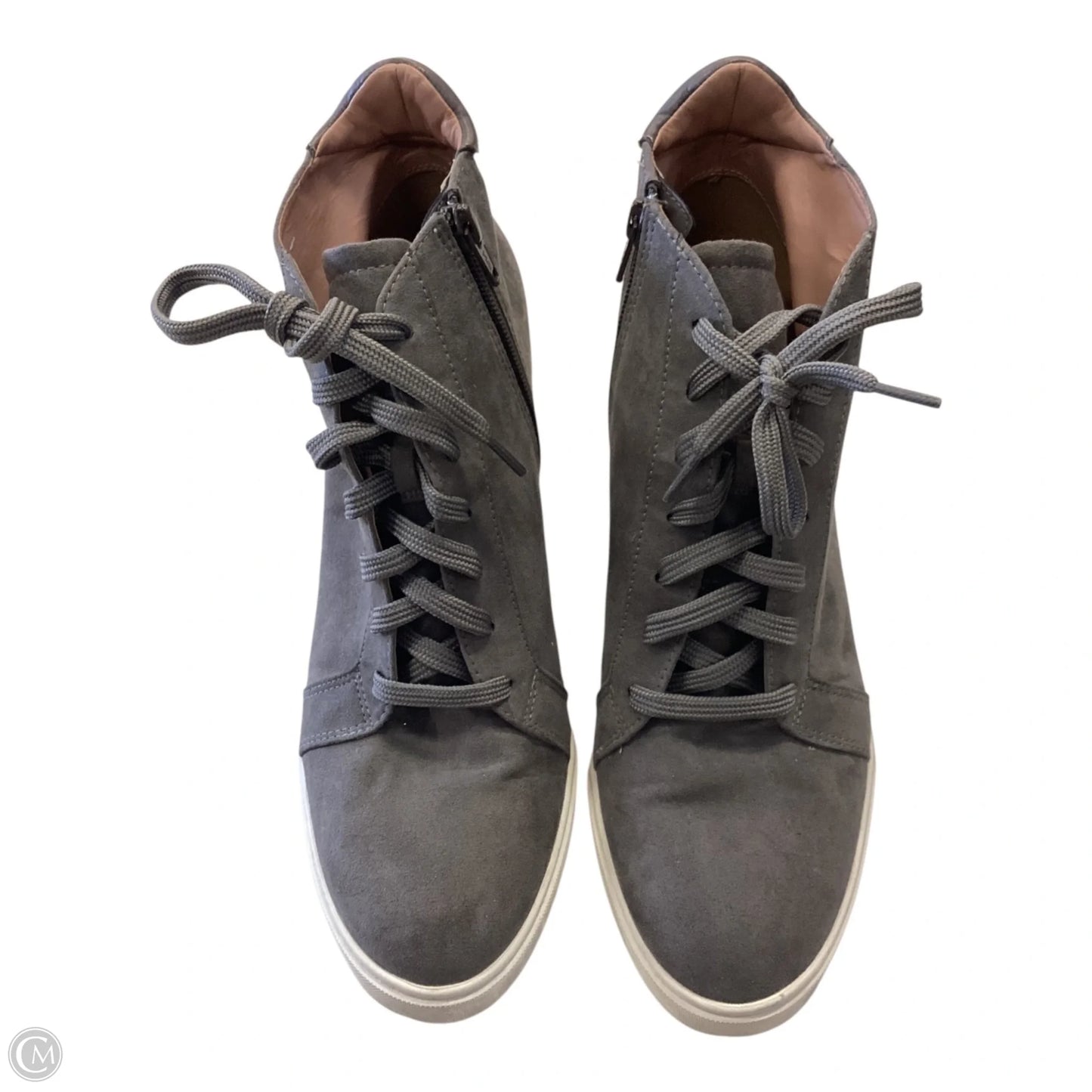 Shoes Heels Wedge By Clothes Mentor In Grey, Size: 11