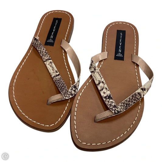 Sandals Flip Flops By Steve Madden In Snakeskin Print, Size: 8