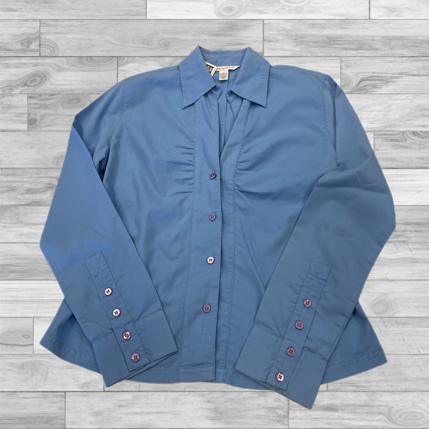 Top Long Sleeve By Preston And New York In Blue, Size: 8