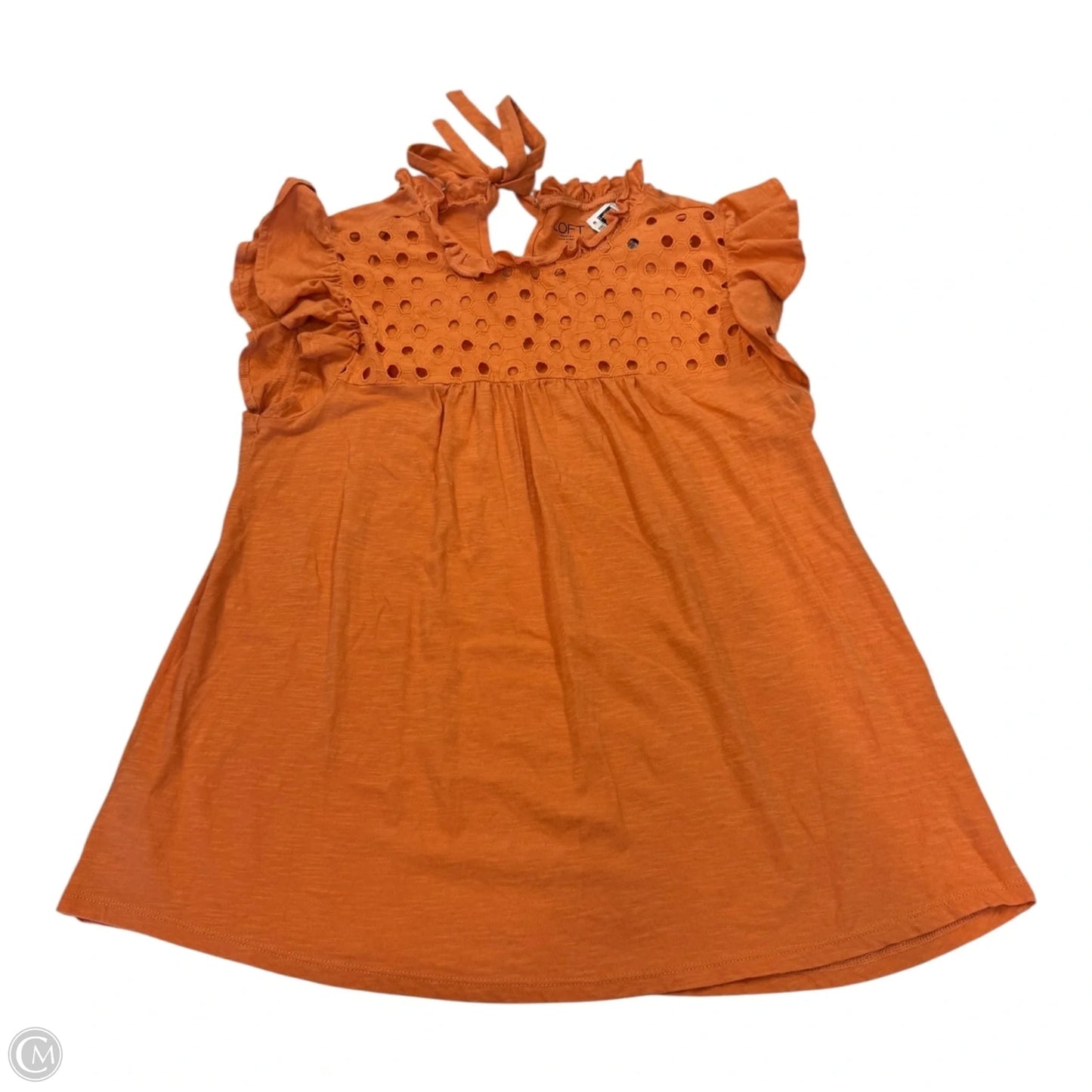 Top Sleeveless By Loft In Orange, Size: M