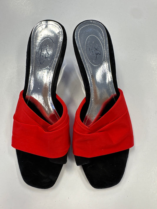 Shoes Heels Wedge By Clothes Mentor In Black & Red, Size: 8