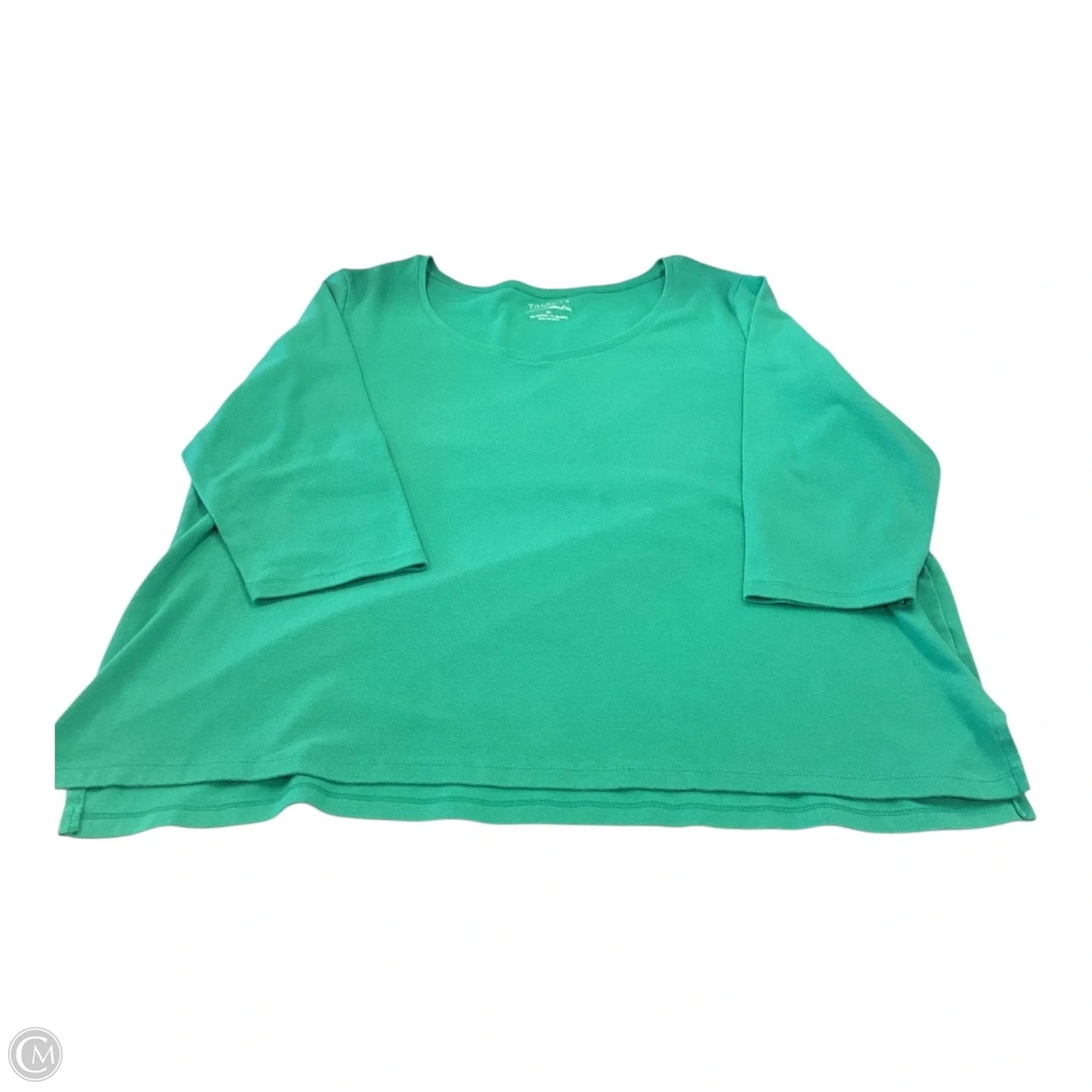 Top Long Sleeve By Talbots In Green, Size: 2x