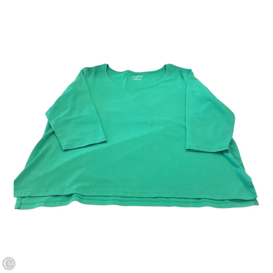 Top Long Sleeve By Talbots In Green, Size: 2x
