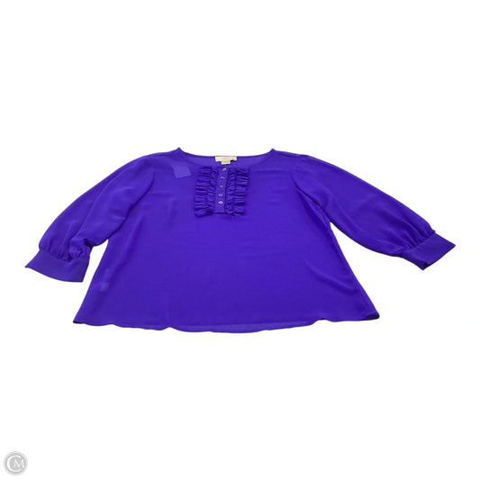 Top 3/4 Sleeve By Loft In Purple, Size: Xs