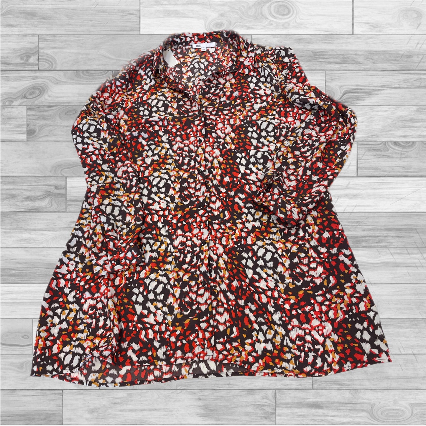 Tunic Long Sleeve By Dr2 In Multi-colored, Size: S