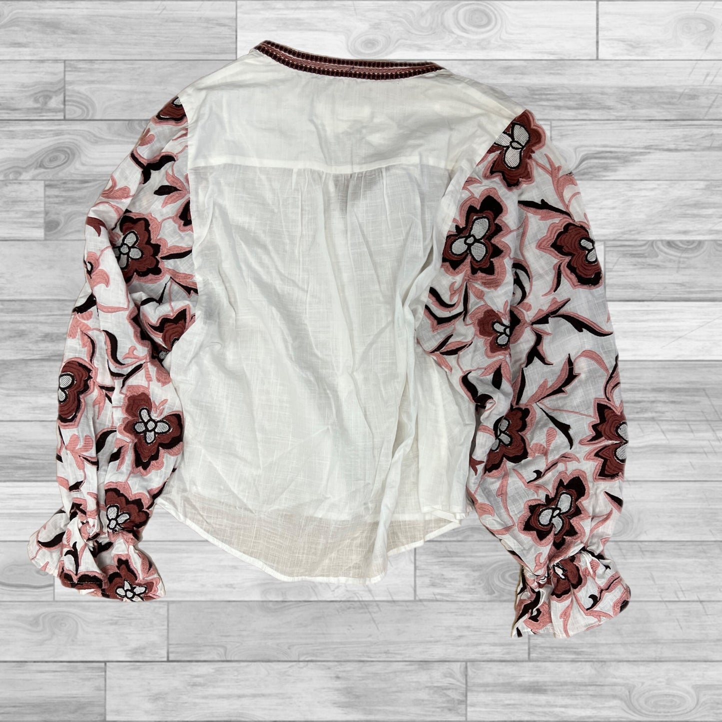 Top Long Sleeve By Anthropologie In Floral Print, Size: Xs