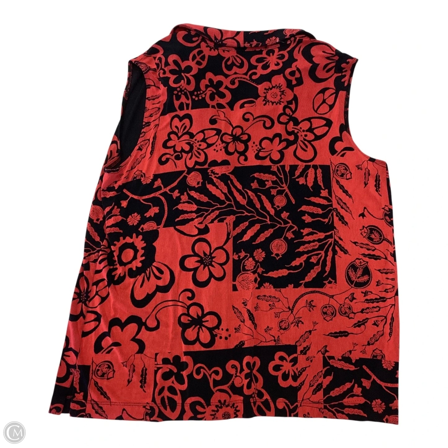 Top Sleeveless By Chicos In Black & Red, Size: 2 large